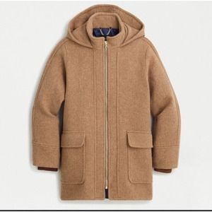 EUC J. Crew Stadium Cloth Nello Gori Camel Swing Coat Tan Small
